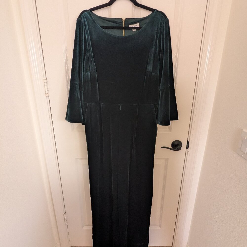 Emerald green velvet jumpsuit